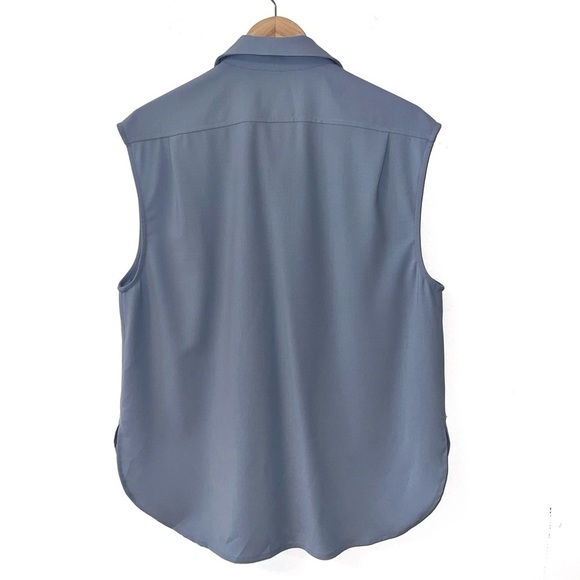CLOSED Blue Dawn Sky Sleeveless Pocket Detail Wool Blend Blouse XS - Picture 3 of 11